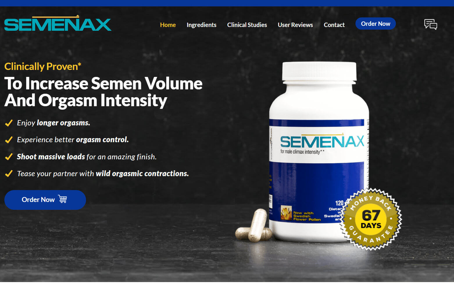 semenax official website screenshot